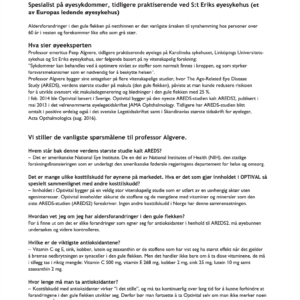 Informasjons ark Optivital