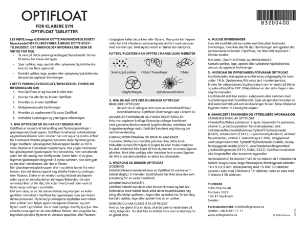 Optifloat pakningsvedlegg