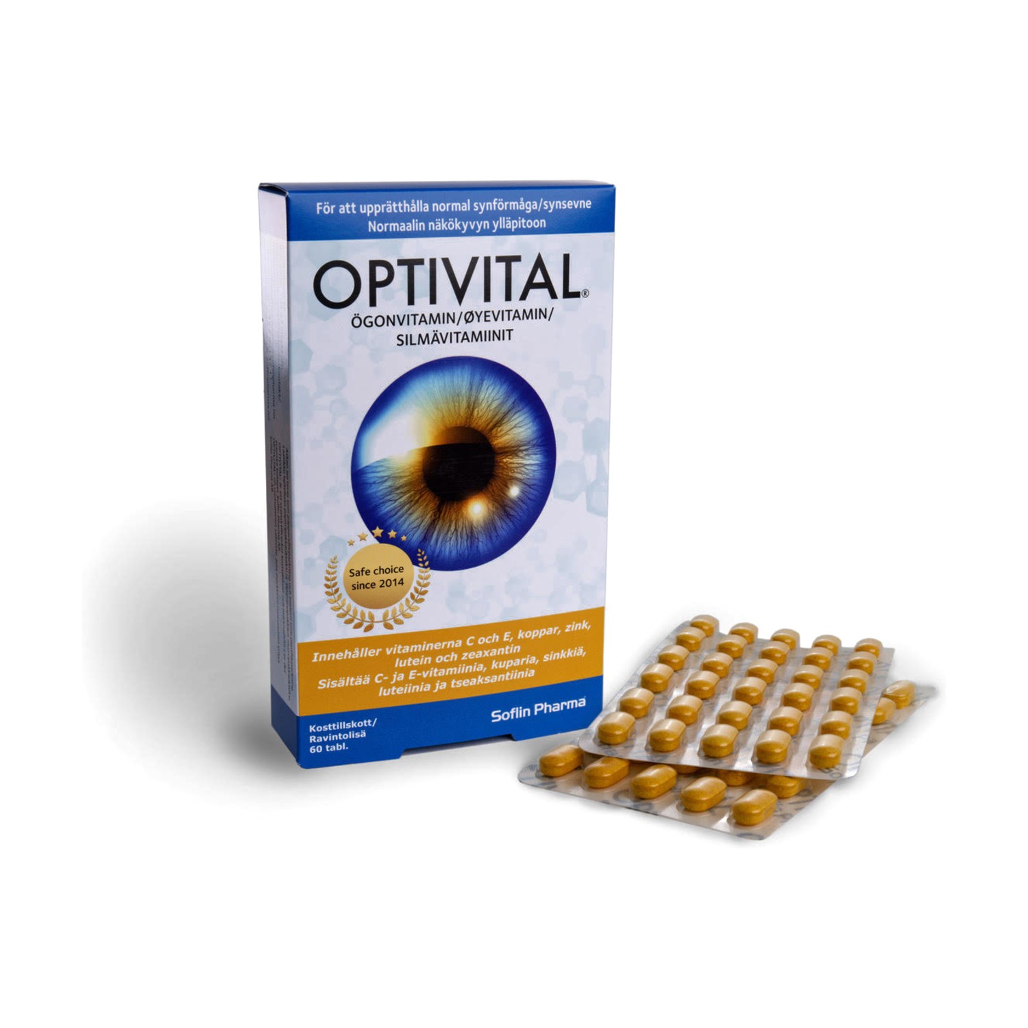 Optivital øyevitamin – eske og blisterbrett